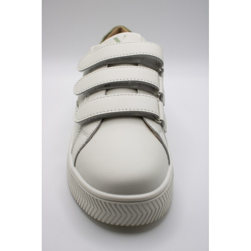 Baskets Vanessa Wu blanches éclair vert amande scratch