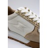 Baskets Vanessa Wu PAOLA beige et or femme