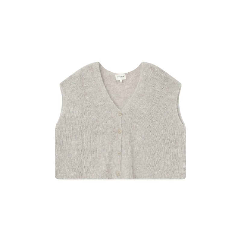 Savant greige - Cardigan en laine & alpaga GRACE&MILA