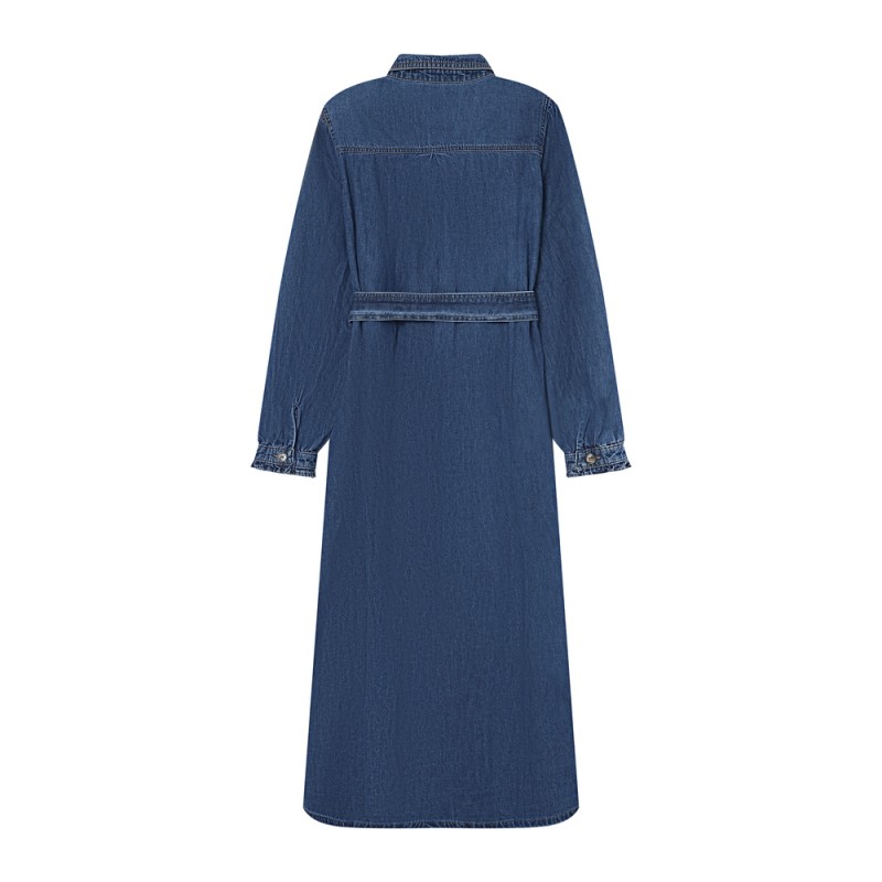 Robe denim longue GRACE&MILA ceinturée femme
