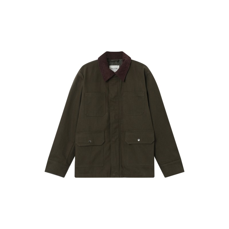 Veste utilitaire kaki Grace & mila femme coton
