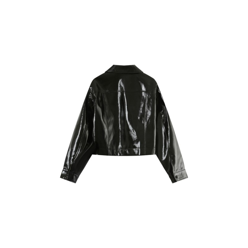 Veste vinyle noire courte GRACE ET MILA