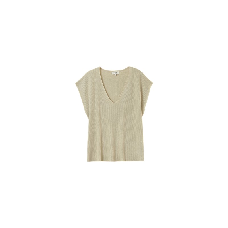 T-shirt sans manches doré Grace & Mila lurex