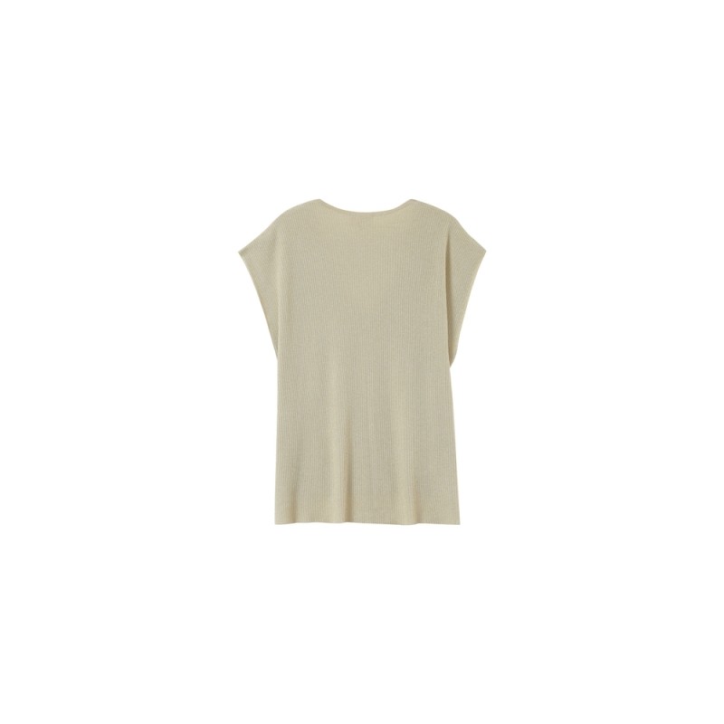 T-shirt sans manches doré Grace & Mila lurex