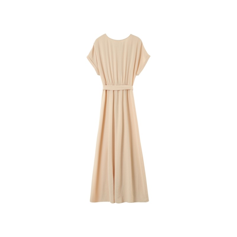 Robe longue beige fluide Grace & Mila femme élégante