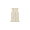 Gilet sans manches beige Grace & Mila femme chic été
