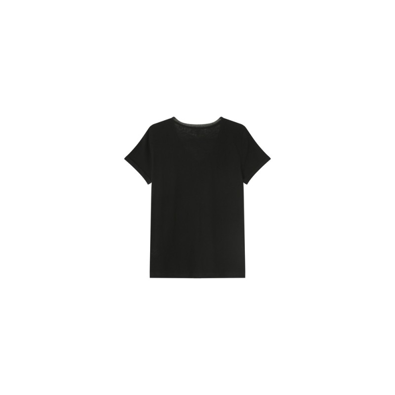 T-shirt col V lurex PEPITO noir Grace & Mila