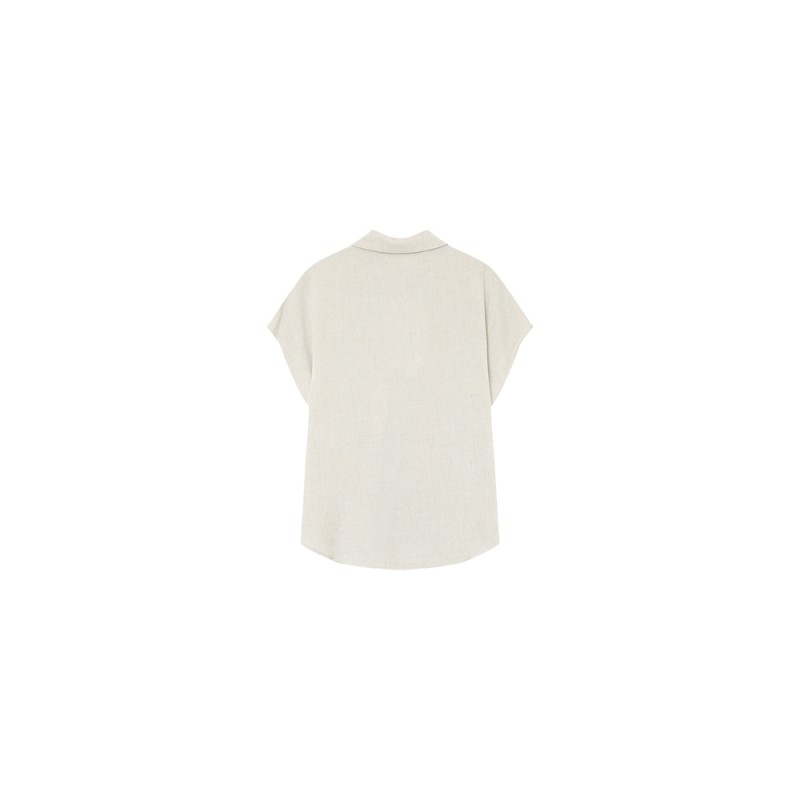 Chemise beige femme Grace & Mila manches courtes été