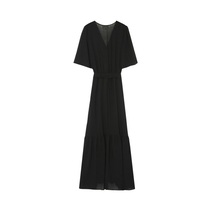 Robe longue noire fluide Grace & Mila femme chic