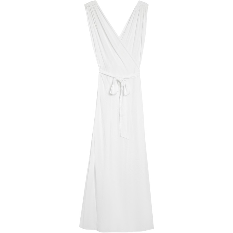 Robe longue blanche portefeuille femme Grace & Mila été chic