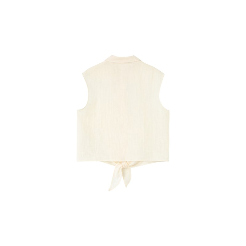 Chemise sans manches écrue en gaze de coton Grace & Mila