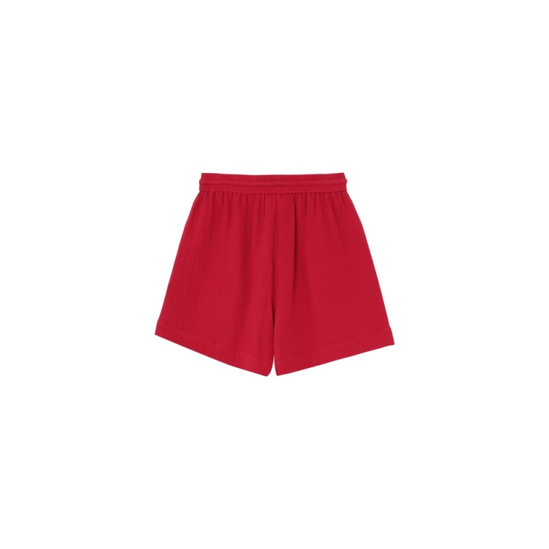 Short gaze de coton rouge Grace & Mila femme été