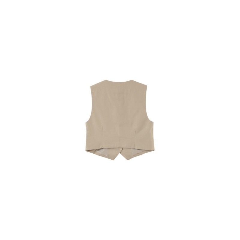 Gilet sans manches beige Grace & Mila femme chic et tendance
