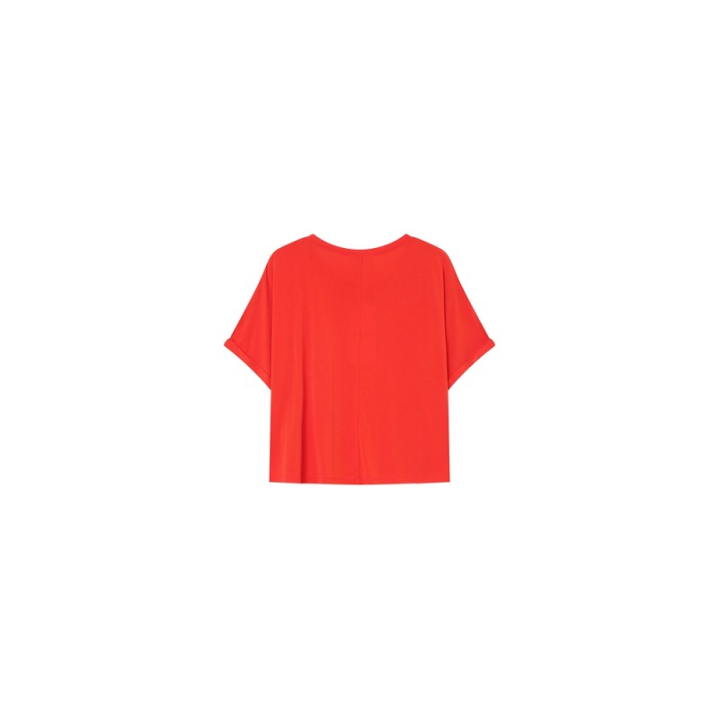 T-shirt rouge modal col rond PARMA Grace & Mila femme