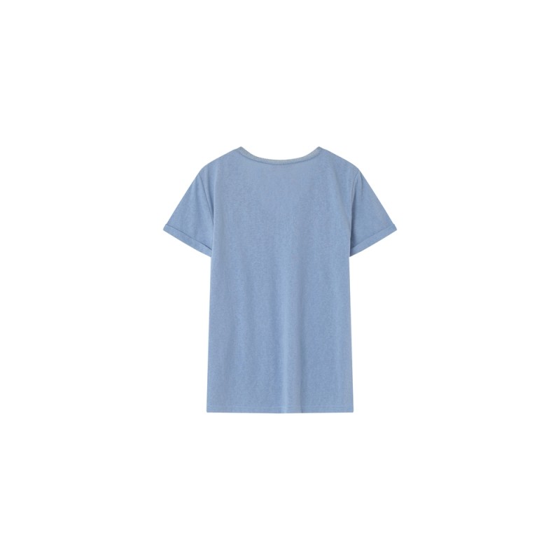 T-shirt col V lurex PEPITO bleu Grace & Mila