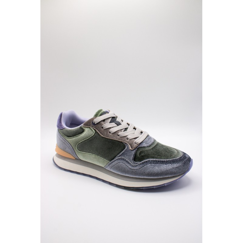 Hoff Emerald – Baskets femme en velours violet et kaki