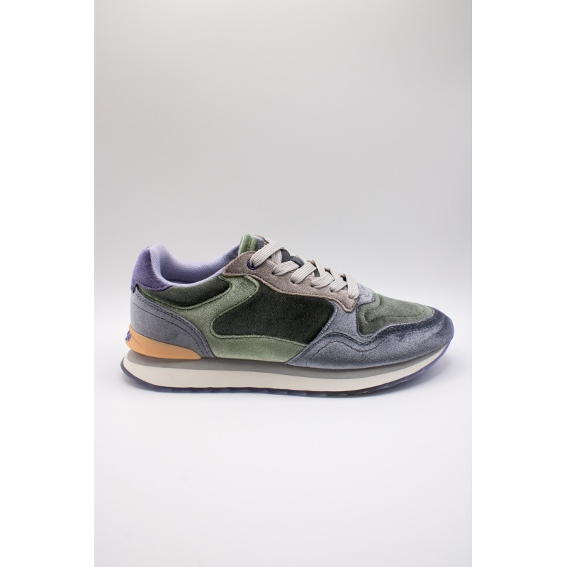 Hoff Emerald – Baskets femme en velours violet et kaki