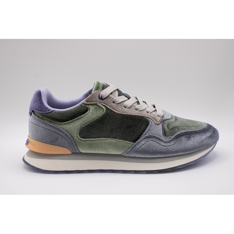 Hoff Emerald – Baskets femme en velours violet et kaki