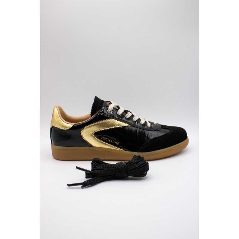 0-105 Nova – Baskets femme noir vernis élégantes