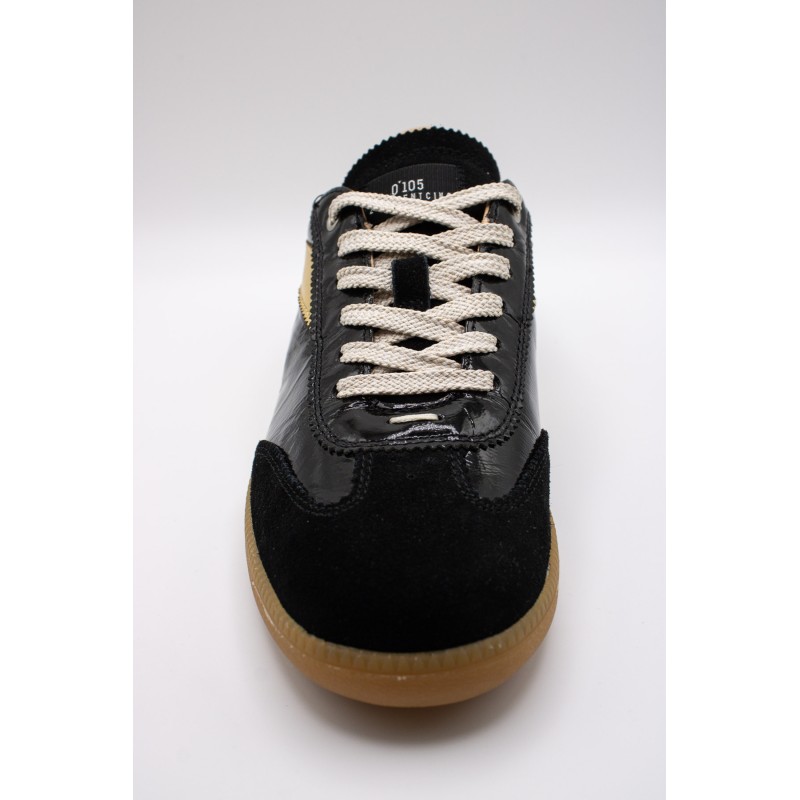 0-105 Nova – Baskets femme noir vernis élégantes