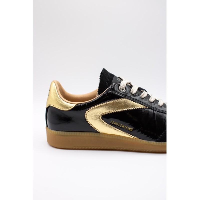 0-105 Nova – Baskets femme noir vernis élégantes