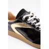 0-105 Nova – Baskets femme noir vernis élégantes