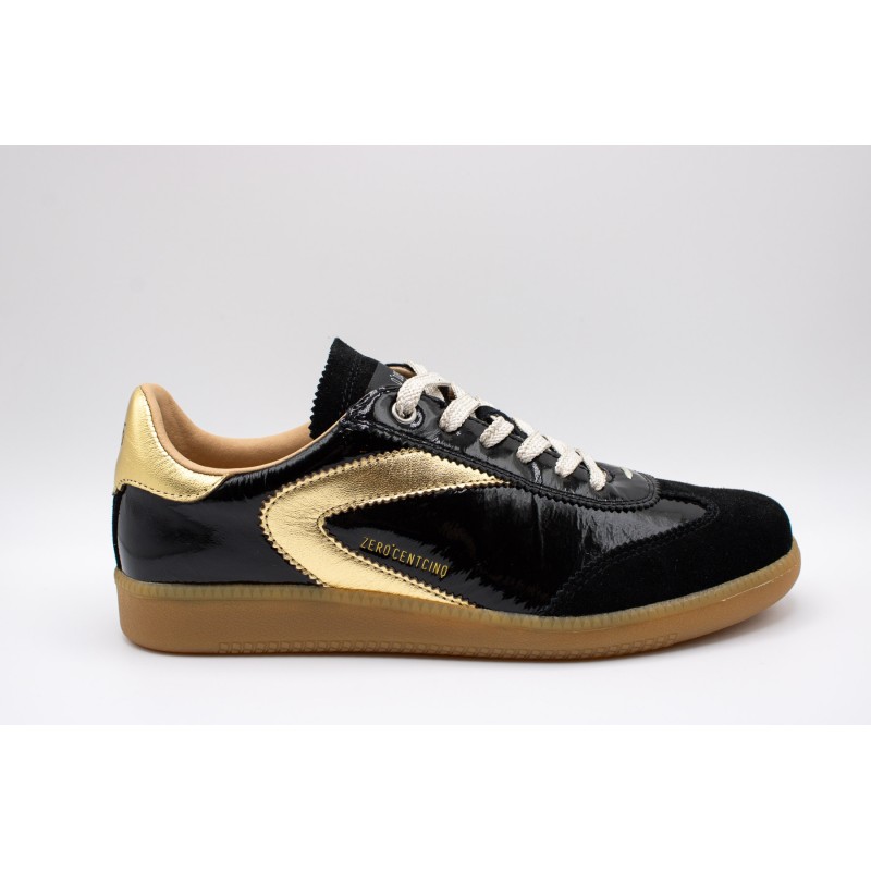 0-105 Nova – Baskets femme noir vernis élégantes