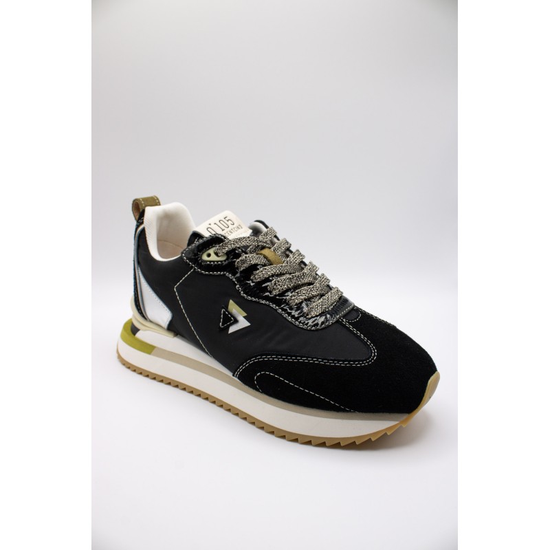 0-105 Lenox – Baskets femme noires et argentées