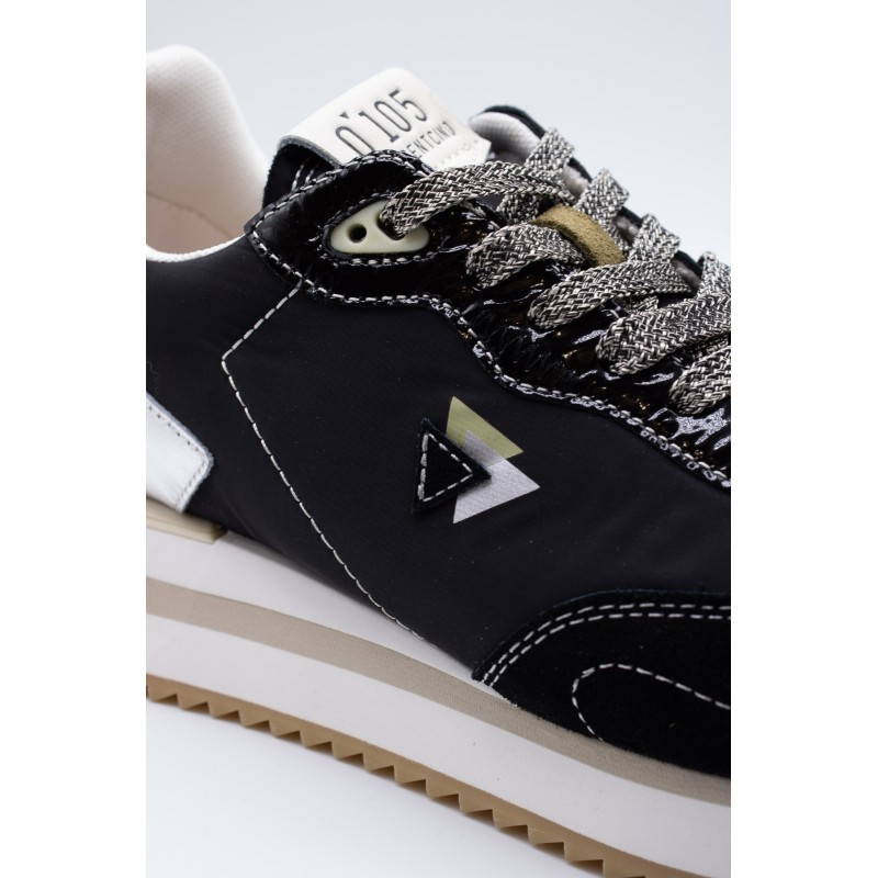 0-105 Lenox – Baskets femme noires et argentées