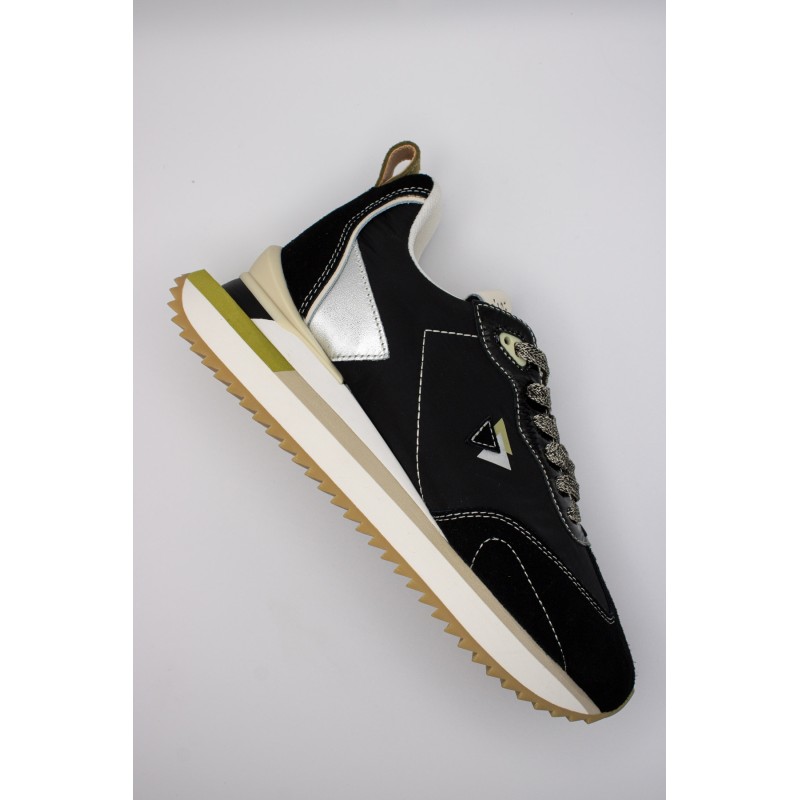 0-105 Lenox – Baskets femme noires et argentées