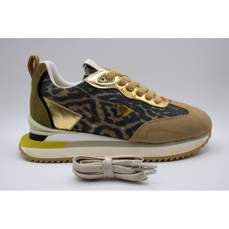 0-105 Lenox CNV – Baskets femme léopard et doré