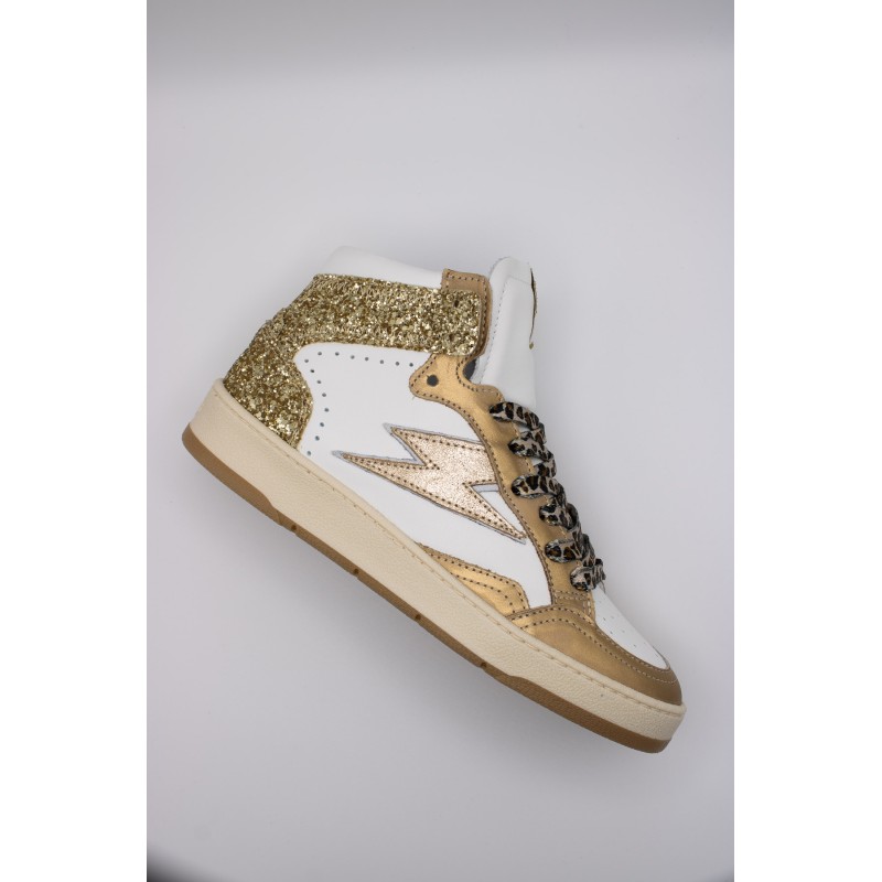Baskets montantes SMR23 Robin B663 doré femme