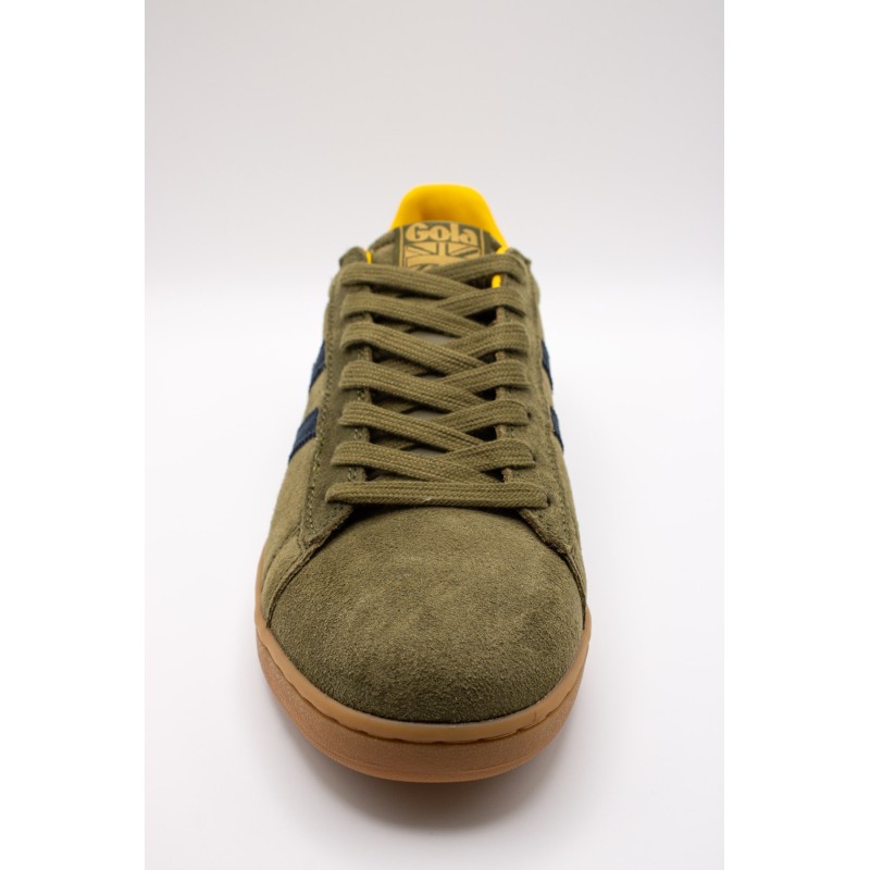 Baskets Gola Équipe II homme – Kaki, marine et jaune