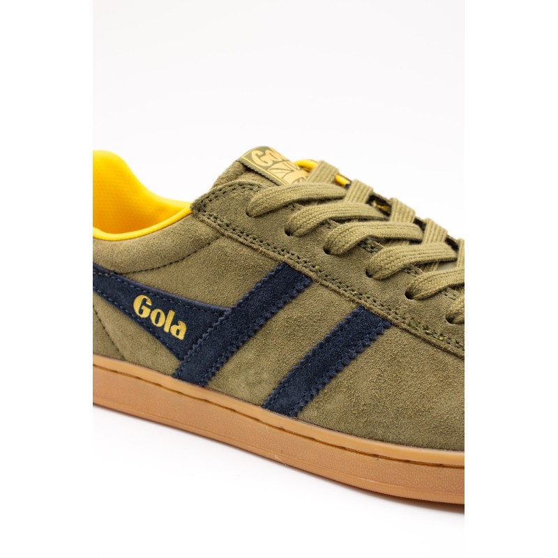 Baskets Gola Équipe II homme – Kaki, marine et jaune