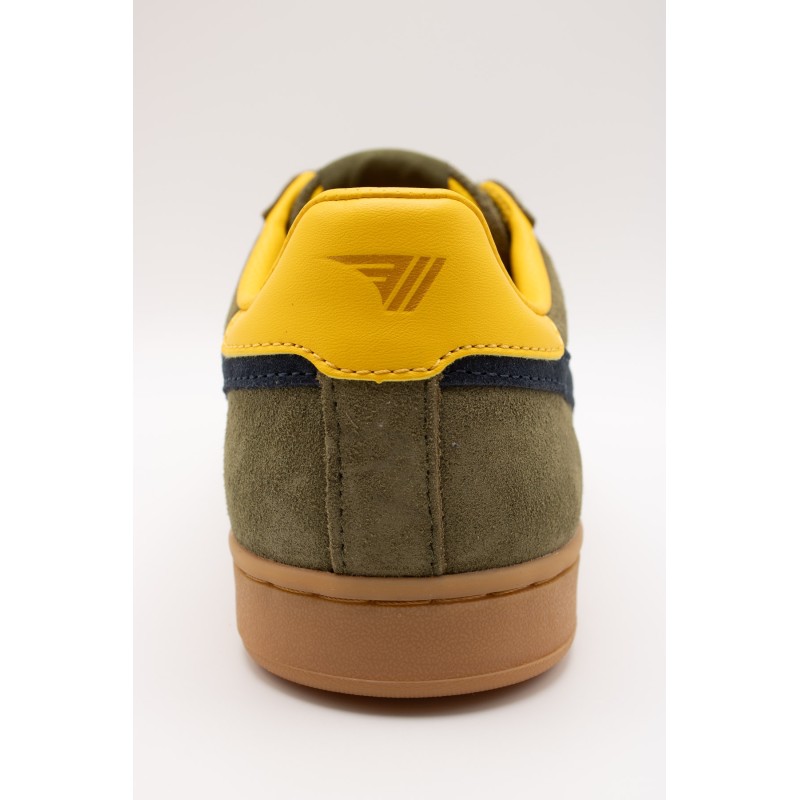Baskets Gola Équipe II homme – Kaki, marine et jaune