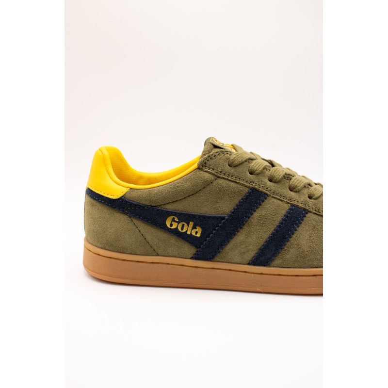 Baskets Gola Équipe II homme – Kaki, marine et jaune