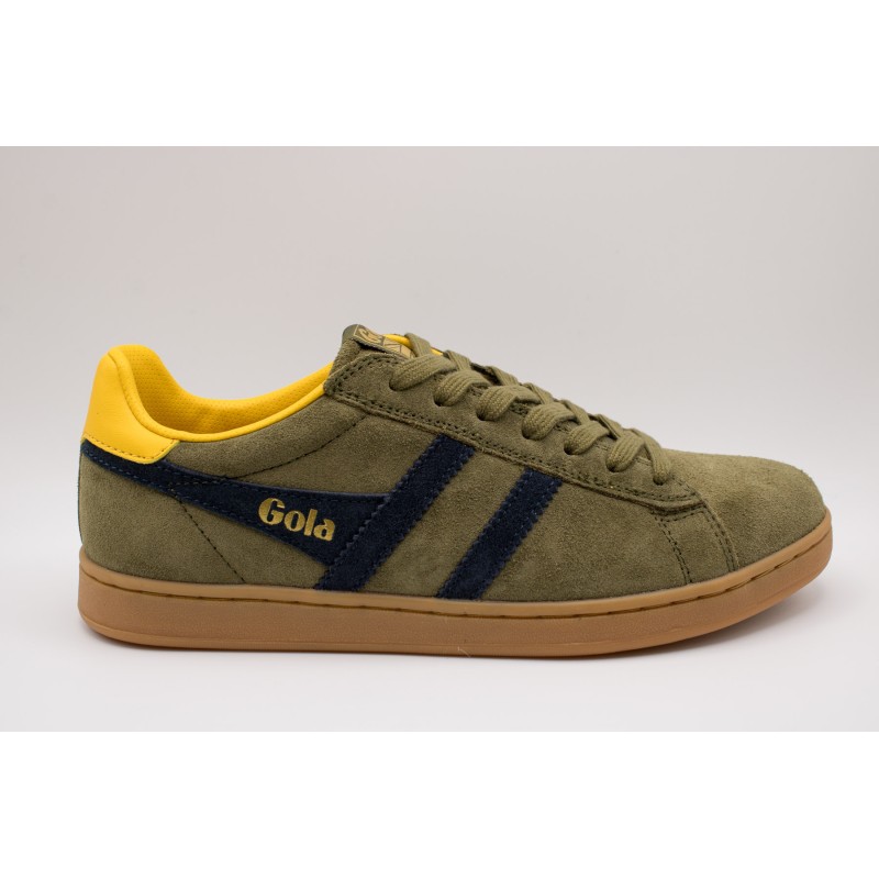 Baskets Gola Équipe II homme – Kaki, marine et jaune