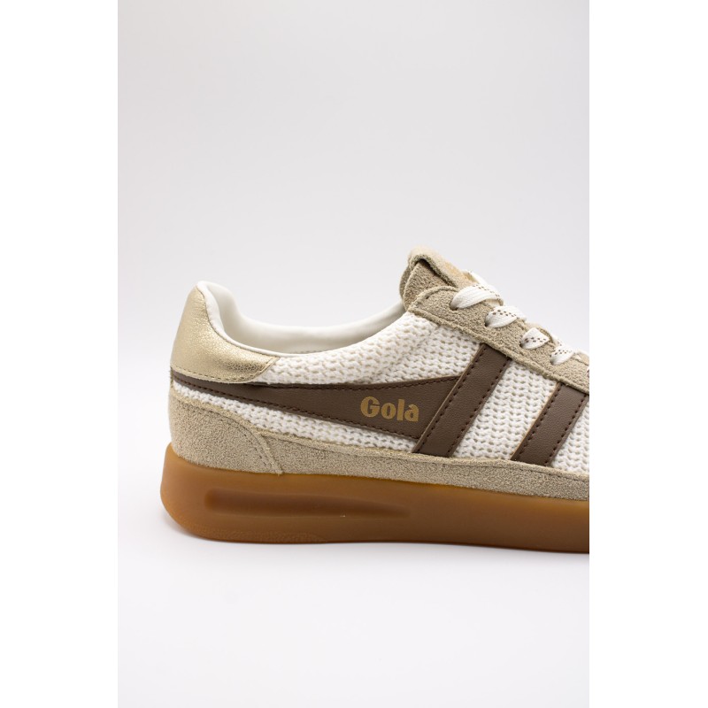 Cyclone Zephyr Gola femme – Sneakers crochet beige et marron tendance