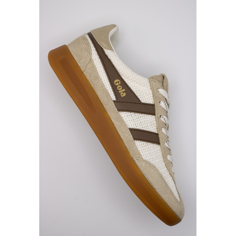 Cyclone Zephyr Gola femme – Sneakers crochet beige et marron tendance