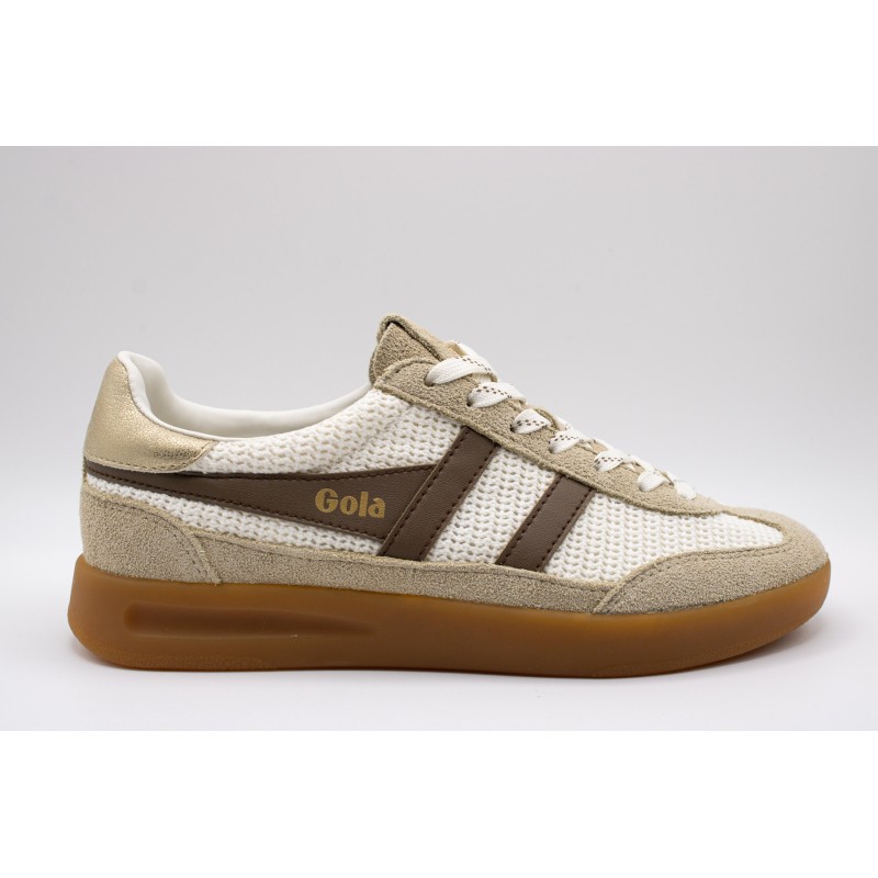 Cyclone Zephyr Gola femme – Sneakers crochet beige et marron tendance