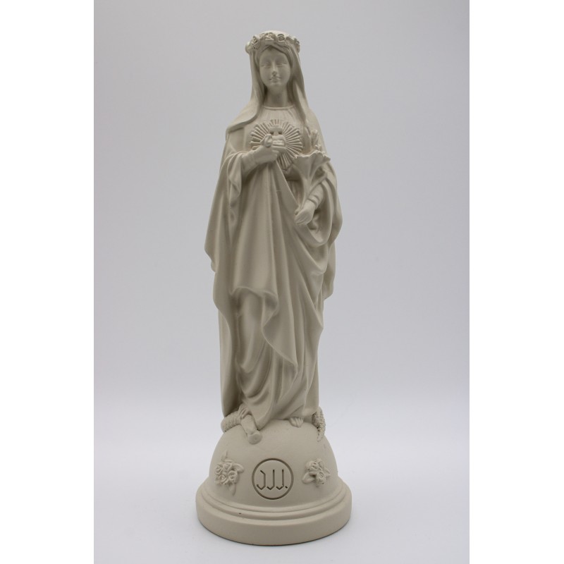 Statue Marie aux fleurs lin 22 cm JVV