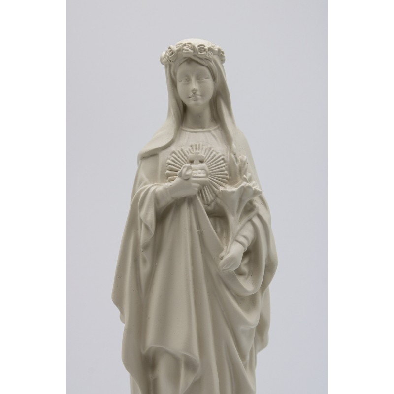 Statue Marie aux fleurs lin 22 cm JVV