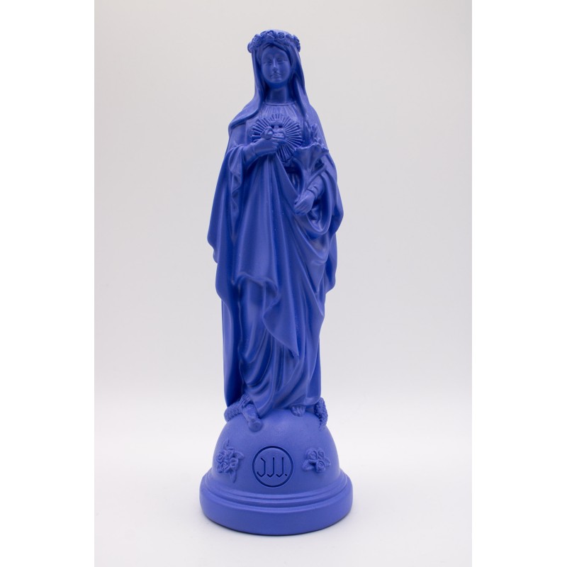 Statue Marie aux fleurs indigo 22 cm JVV