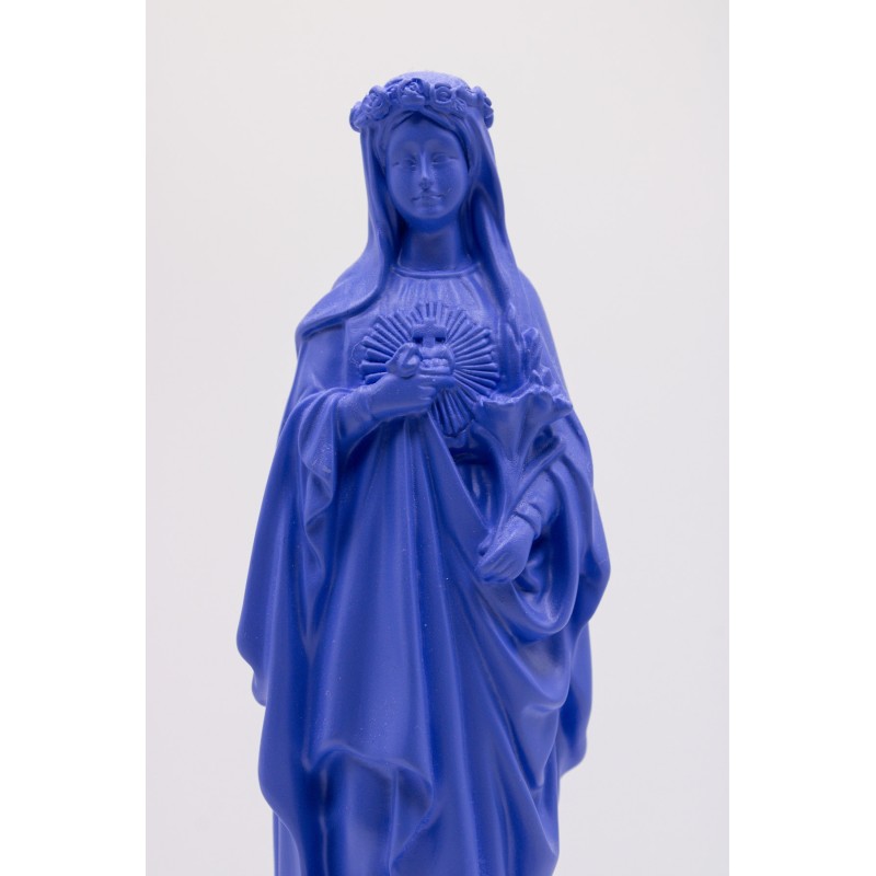 Statue Marie aux fleurs indigo 22 cm JVV