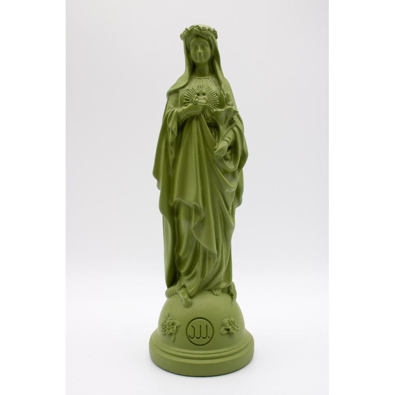 Statue Marie aux fleurs kaki 22 cm | JVV