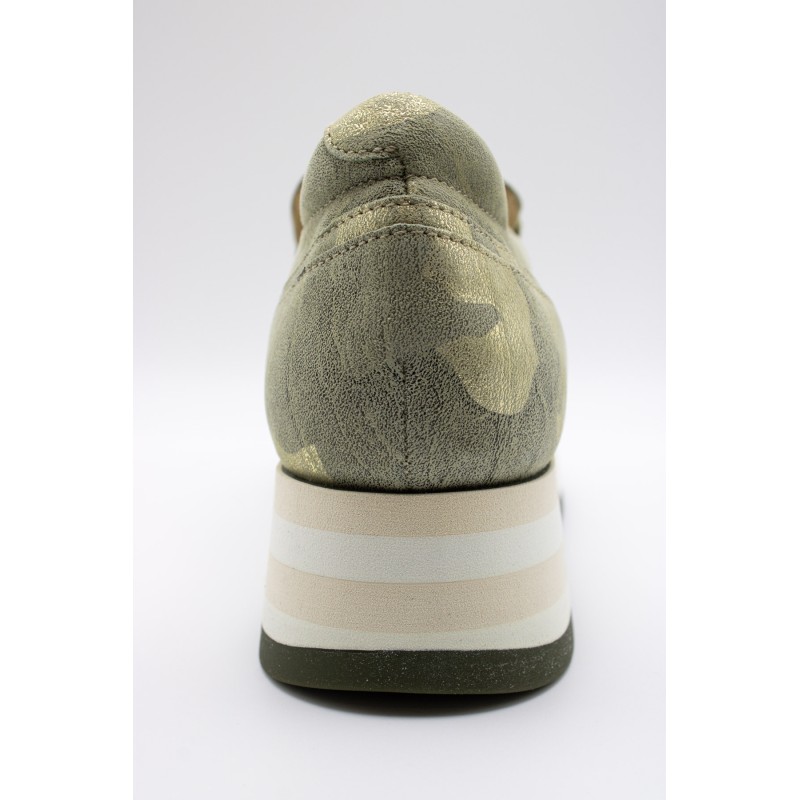 Mocassins Cloé 7.78.87/004 ajourés militaire femme