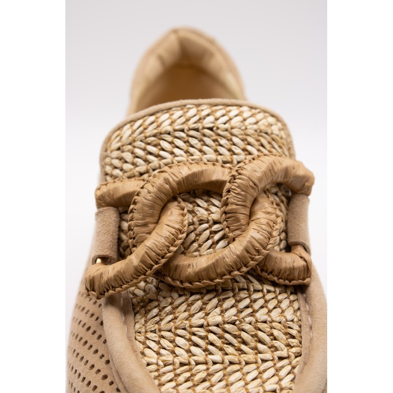 Mocassins femme Cloé 7.78.90/002 ajourés noisette