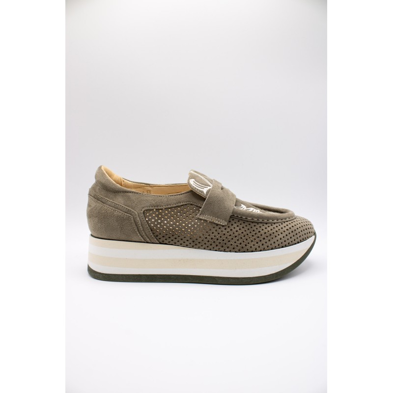 Mocassins Softwaves 7.78.93/004 kaki ajourés femme