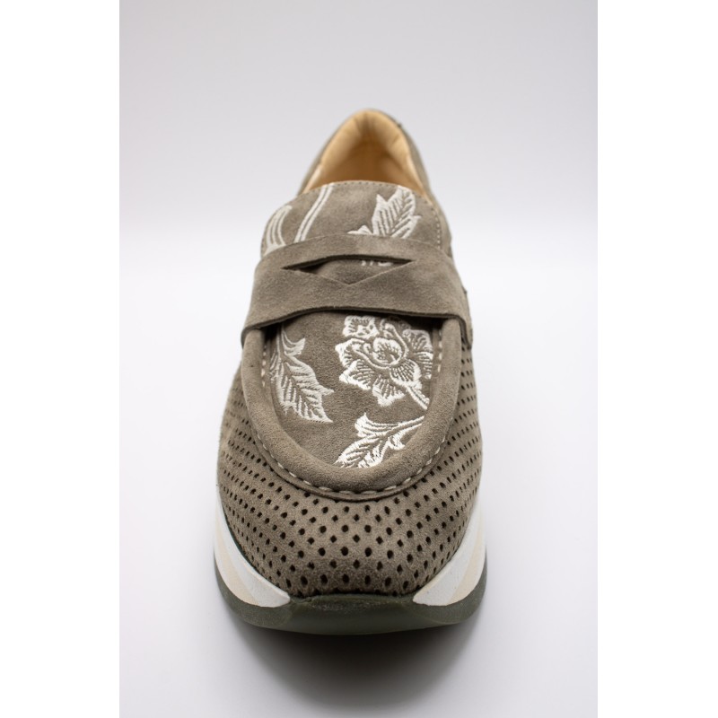 Mocassins Softwaves 7.78.93/004 kaki ajourés femme