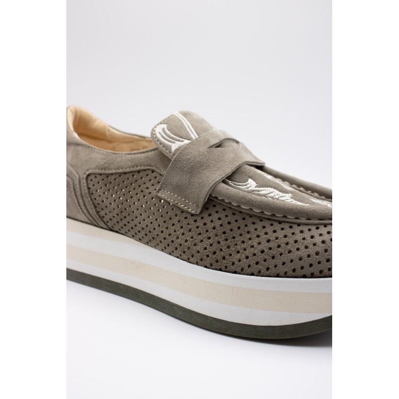 Mocassins Softwaves 7.78.93/004 kaki ajourés femme